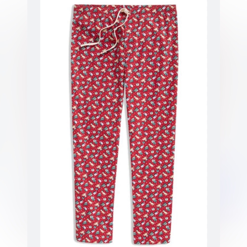 Vineyard Vines Men’s PJ Holiday Christmas dog Print pajama lounge Pant L